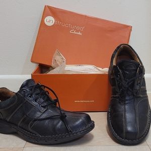 Mens Clarks unstructured un.coil, size 11, black, like new with box
